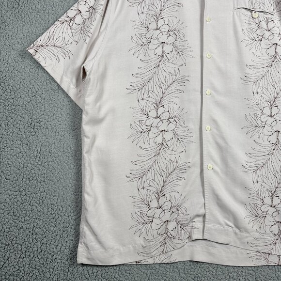 VTG Honolua Surf Co Hawaiian Shirt Men Size XL Beige Summer Floral Beach Cuban - Picture 5 of 14